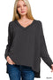 Raised Rib Long Sleeve Top