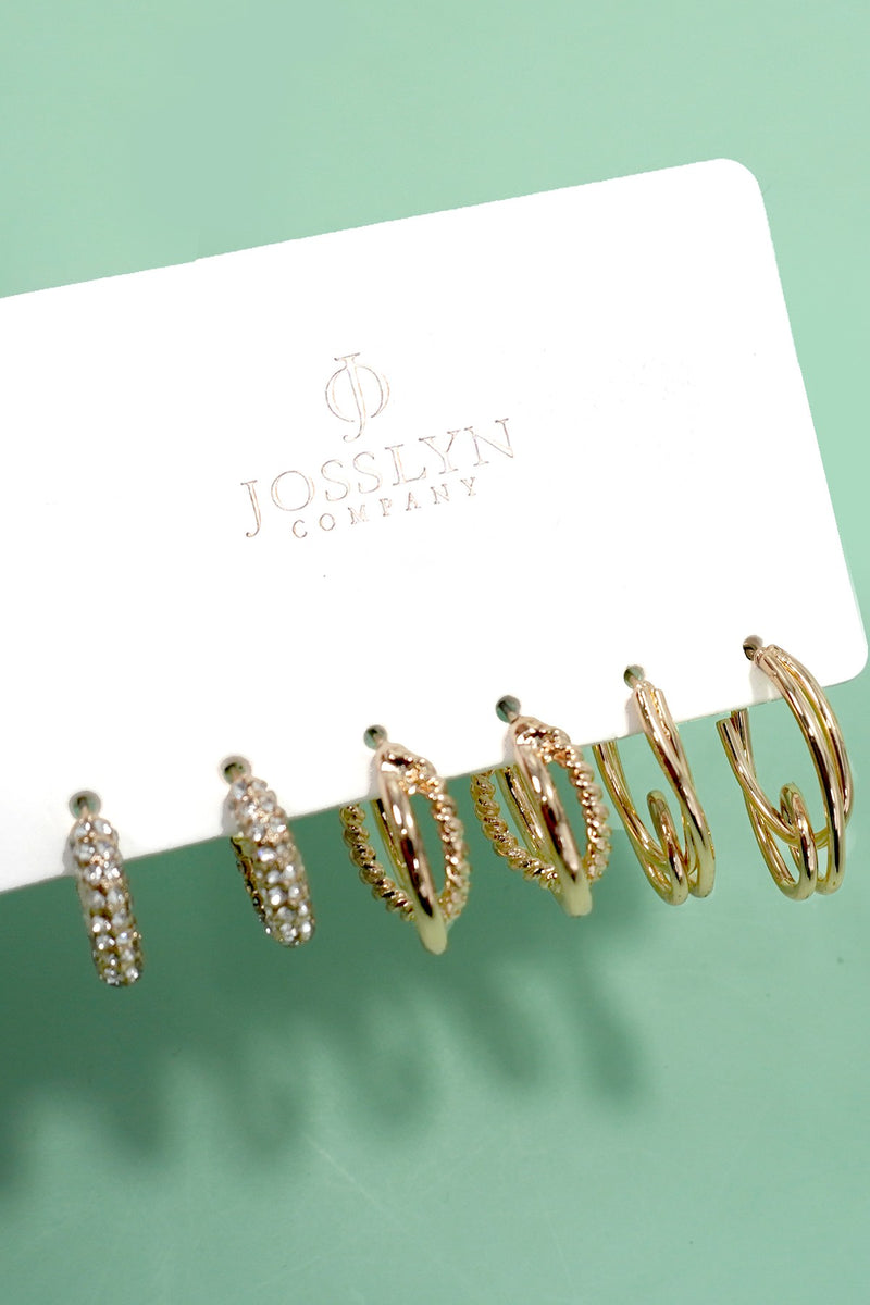 Hoop Rhinestone Titanium Post Earrings