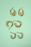 Hoop Rhinestone Titanium Post Earrings