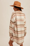 Brushed Plaid Button Down Shacket