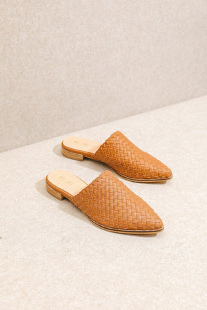 Woven Leather Slip on Flats