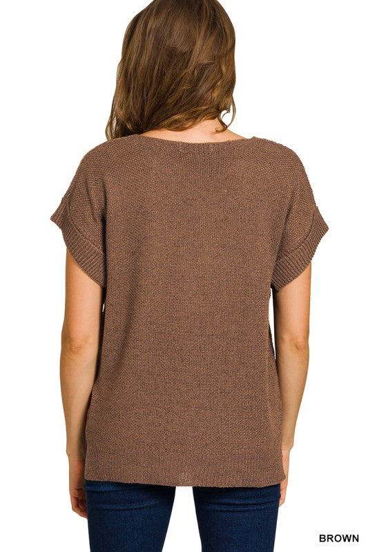 Center Seam Short Sleeve Top