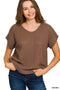 Center Seam Short Sleeve Top