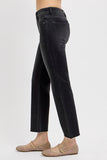 Tummy Control Mid Rise Crop Straight Jeans