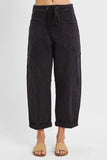 Crop Wide Barrel Cargo Pocket Pants