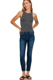 Ribbed Washed Seamless Tank Black