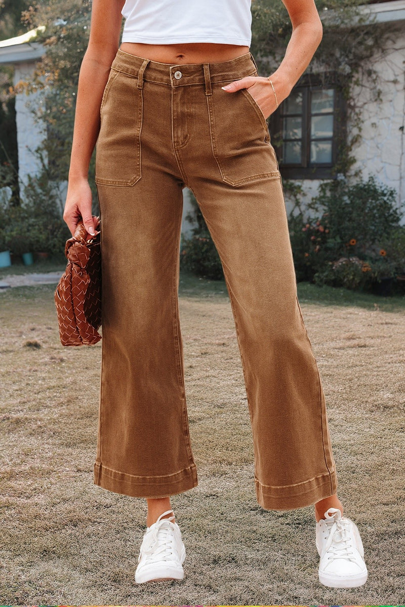 Brown High Rise Denim Jeans