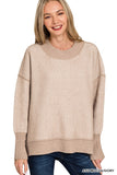 Exposed Seam Two Tone Sweater Mocha