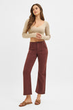 High Rise Ankle Flare Pocket Jeans