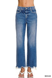 Distressed Hem Denim Pants