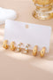 Rhinestone Geo Puffy Hoop Trio