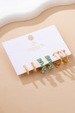 Turquoise Enamel Hoop Trio Earring Set