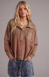 Mineral Dyed Button Down Top