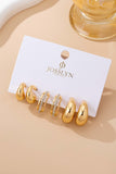 Chunky Hoop Rhinestone Trio Earring Set