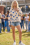 Polka Dot Ruffle Hem Shirt