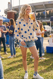 Polka Dot Ruffle Hem Shirt