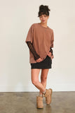 Oversized Disressed Cotton T-shirt