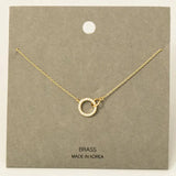 Pave Hoop Pendant Dainty Chain Necklace