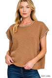 Stitch Sweater Vest Camel