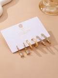 Crystal-Gold Hoop Earring Set