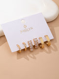Crystal & Gold Hoop Earring Set