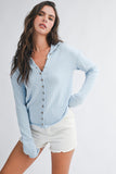 Button Front Cropped Knit Cardigan