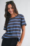 Striped Short Sleeve Tee Charcoal