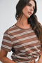 Striped Short Sleeve Tee Brown