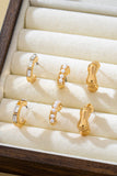 Pearl Rhinestone Multi Hoop Trio Earrings