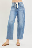 Slouchy Ankle Barrell Jean Drawstring
