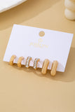 Rhinestone Textured Hoop Earring Set
