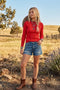 Ribbed Long Sleeve Knit Top