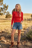 Ribbed Long Sleeve Knit Top