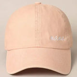 Mama Lettering Embroidery Baseball Cap Dusty Pink