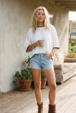 Contrast Trim Oversized Sweater Top
