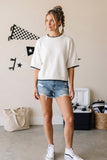 Contrast Trim Oversized Sweater Top