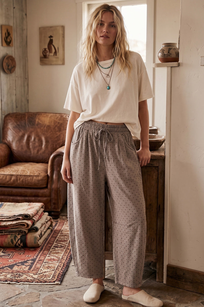 Mineral Washed Barrel Pants