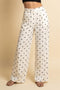 Satin Polka Dot Wide Leg Pants