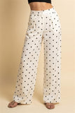 Satin Polka Dot Wide Leg Pants