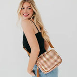 Woven Willow Crossbody Checkered Brown