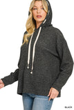 Soft Brushed Hacci Hoodie Black