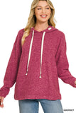 Soft Brushed Hacci Hoodie Cabernet