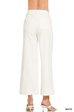 High Rise Wide Leg Pintuck Denim Pants