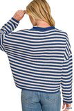 Striped Button Down Sweater Cardigan