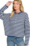 Striped Button Down Sweater Cardigan