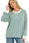 Ribbed Stripe Jade Top