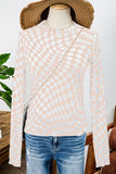 Checkered Pattern Mesh Tan