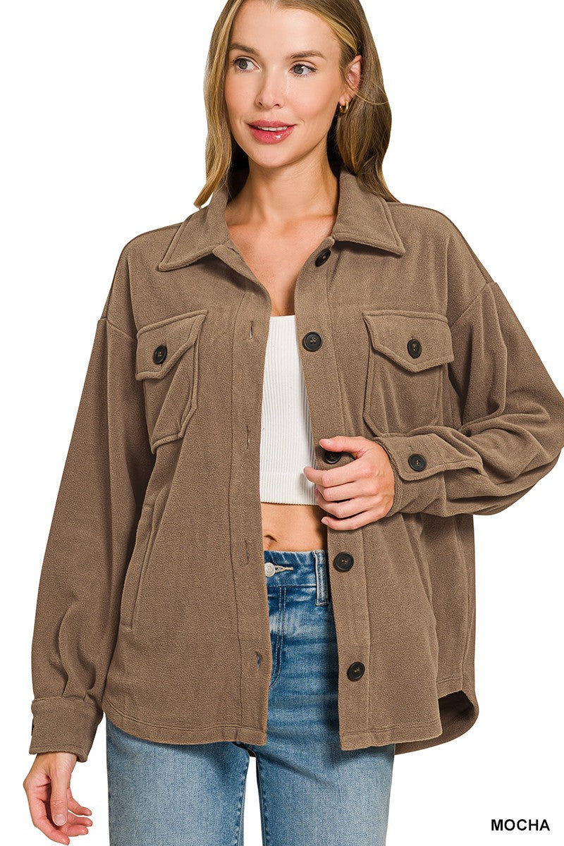 Oversized Basic Fleece Shacket