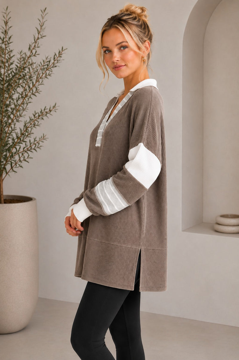 Ribbed Top w/Side Slit