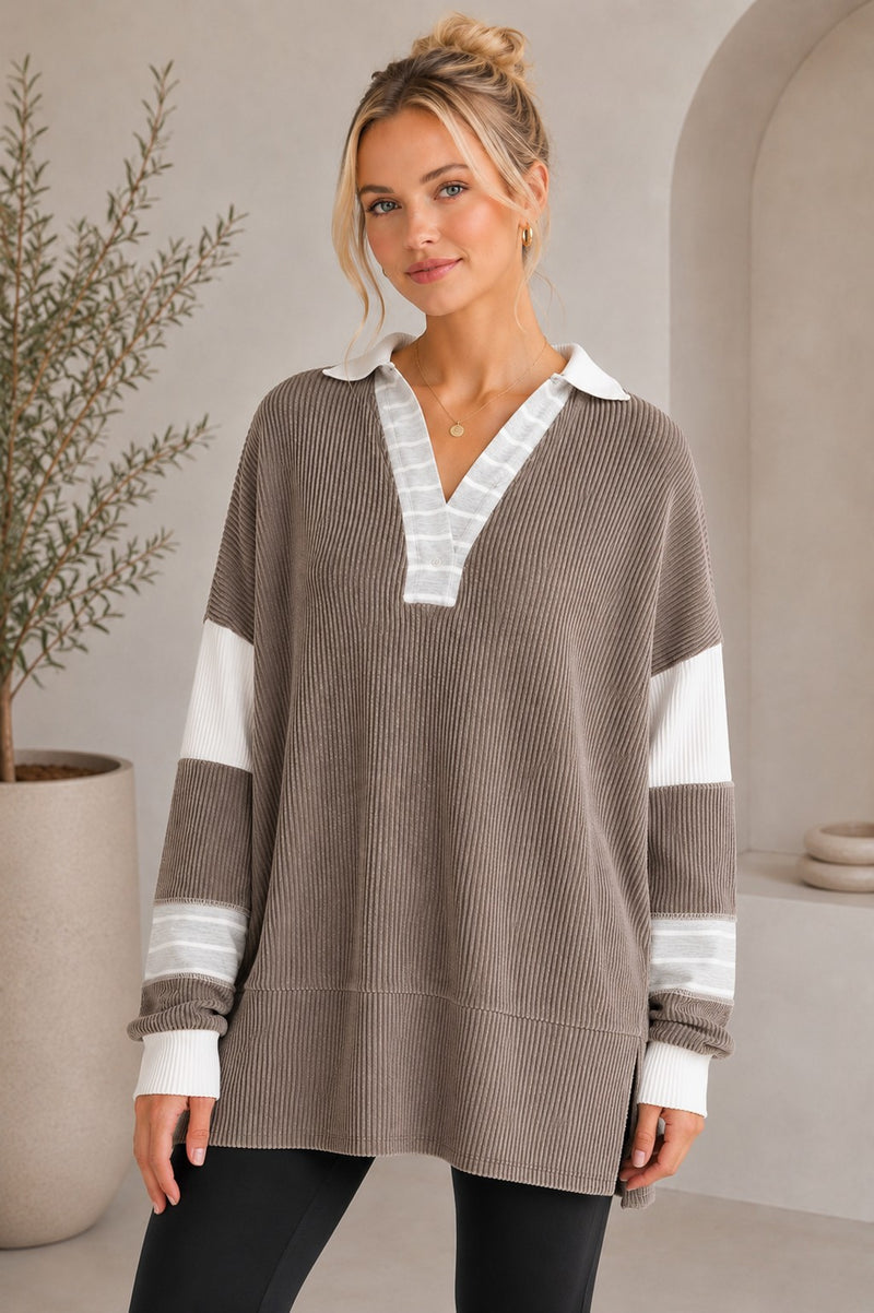 Ribbed Top w/Side Slit